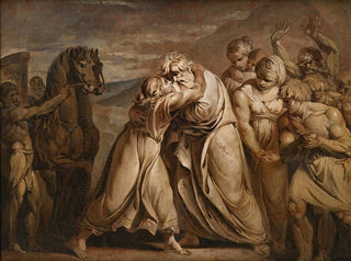 Joseph findet seinen Vater Jakob in der Wüste an der Grenze zu Ägypten - Jean-Antoine Julien — Ansicht des Kunstwerks