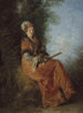 La Rêveuse - Jean-Antoine Watteau — gerahmtes Bild an der Wand