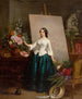 Frau Blumenmalerin am easel - Jean - Baptiste Antoine Émile Branger — Ansicht des Kunstwerks