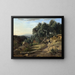 Eine Landschaft bei Volterra - Jean-Baptiste-Camille Corot — gerahmtes Bild an der Wand