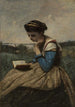 Eine Frau liest - Jean-Baptiste-Camille Corot — Ansicht des Kunstwerks