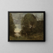 Badende in einer bewaldeten Bucht - Jean-Baptiste-Camille Corot — gerahmtes Bild an der Wand