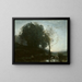 Nymphe und Kind beim Baden - Jean-Baptiste-Camille Corot — gerahmtes Bild an der Wand