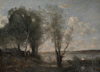 Der Bootsmann unter den Schilfrohren - Jean-Baptiste-Camille Corot — Ansicht des Kunstwerks
