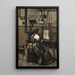Atelier de Corot Frau sitzend vor einer Staffelei mit einer Mandoline in der Hand - Jean-Baptiste-Camille Corot — gerahmtes Bild an der Wand