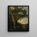 Sonnenuntergang mit einer Löwin - Jean-Baptiste-Camille Corot — gerahmtes Bild an der Wand