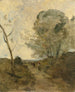 Umkreis von Arleux Bauernhof Führt eine Kuh auf die Weide Morgenlicht-Effekt - Jean-Baptiste-Camille Corot — Ansicht des Kunstwerks