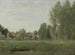 Umgebung von Mantes, kleine Häuser versteckt in den Bäumen in der Nähe des Wasserufers - Jean-Baptiste-Camille Corot — Ansicht des Kunstwerks