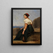 Frau sitzend mit einer Mandoline - Jean-Baptiste-Camille Corot — gerahmtes Bild an der Wand