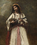 Frau Zigeunerin mit Mandoline - Jean-Baptiste-Camille Corot — Ansicht des Kunstwerks