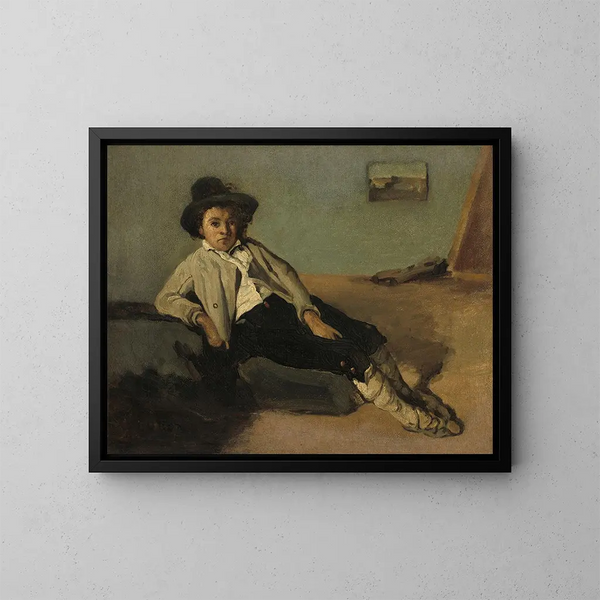 Italienischer Bauernjunge - Jean-Baptiste-Camille Corot — gerahmtes Bild an der Wand