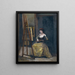 Junge Frau, die Mandoline spielt - Jean-Baptiste-Camille Corot — gerahmtes Bild an der Wand
