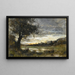 Landschaftsgemälde bei Sonnenuntergang - Jean-Baptiste-Camille Corot — gerahmtes Bild an der Wand