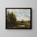 Laveuses au bord de l'eau - Jean-Baptiste-Camille Corot — gerahmtes Bild an der Wand