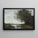 Das mit Heu beladene Boot - Jean-Baptiste-Camille Corot — gerahmtes Bild an der Wand