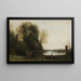 Der Fischer im Boot am Ufer - Jean-Baptiste-Camille Corot — gerahmtes Bild an der Wand