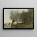 Les Saules à la Pointe de l'Île - Jean-Baptiste-Camille Corot — gerahmtes Bild an der Wand