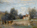 Luzancy, kleine Bauernhäuser am Wasserufer - Jean-Baptiste-Camille Corot — Ansicht des Kunstwerks