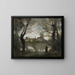 Mantes bei Sonnenuntergang - Jean-Baptiste-Camille Corot — gerahmtes Bild an der Wand