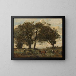 JeanBaptisteCamille Corot - Marecages Boise Avec Trois Vaches.webp