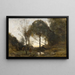 Nymphen und Faune - Jean-Baptiste-Camille Corot — gerahmtes Bild an der Wand