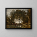 Nymphen und Faune - Jean-Baptiste-Camille Corot — gerahmtes Bild an der Wand