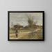 Bauernbild auf einer Straße mit Blick auf ein Dorf - Jean-Baptiste-Camille Corot — gerahmtes Bild an der Wand