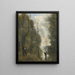 Überflutete Wiesen gesehen durch das Laub - Jean-Baptiste-Camille Corot — gerahmtes Bild an der Wand