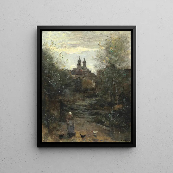 Semur Le Chemin De L'église - Jean-Baptiste-Camille Corot — gerahmtes Bild an der Wand