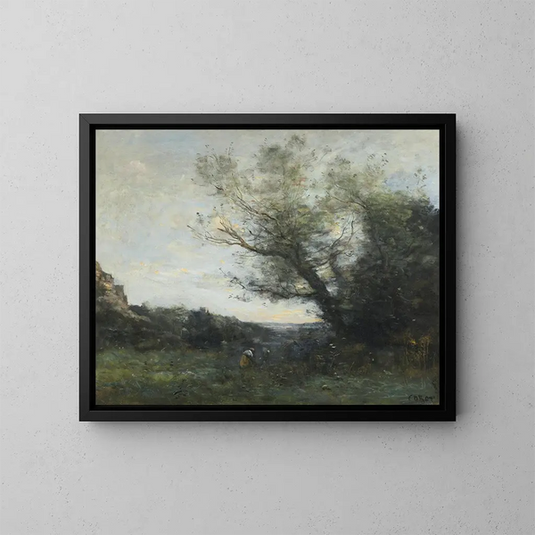 Souvenir d'Italie. La cueillette - Jean-Baptiste-Camille Corot — gerahmtes Bild an der Wand