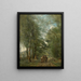 Stadt Ville d'Avray Bauern beim Gespräch am Weg entlang des Teiches - Jean-Baptiste-Camille Corot — gerahmtes Bild an der Wand