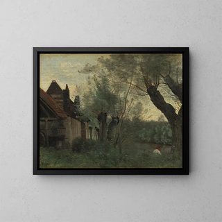 JeanBaptisteCamille Corot - Willows and Farmhouse at SainteCatherinelsArras.webp