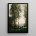 Landschaftliches Gemälde mit Kühen auf einer Lichtung - Jean-Baptiste-Camille Corot — gerahmtes Bild an der Wand
