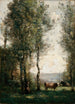 Landschaftliches Gemälde mit Kühen auf einer Lichtung - Jean-Baptiste-Camille Corot — Ansicht des Kunstwerks
