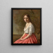 Junge Frau in rosa Rock - Jean-Baptiste-Camille Corot — gerahmtes Bild an der Wand