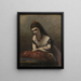 Junge Frau, die auf einem Kissen lehnt - Jean-Baptiste-Camille Corot — gerahmtes Bild an der Wand