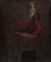 Carpeaux in rotem Jackett, das in seinem Atelier malt - Jean-Baptiste Carpeaux — Ansicht des Kunstwerks