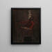 Carpeaux in rotem Jackett, das in seinem Atelier malt - Jean-Baptiste Carpeaux — gerahmtes Bild an der Wand
