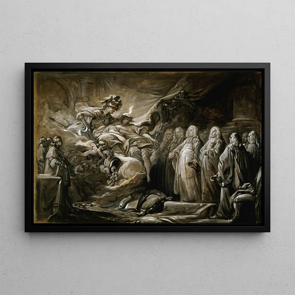 JeanBaptiste Deshays - Le Prvt des marchands et les chevins de la Ville de Paris allgorie au trait de Paris 10 fvrier 1763.webp