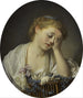 Ein Mädchen mit einem toten Kanarienvogel - Jean-Baptiste Greuze — Ansicht des Kunstwerks