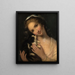 Junge Frau mit Katze - Jean-Baptiste Greuze — gerahmtes Bild an der Wand
