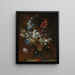 Naturstillleben mit Blumen in einer Vase - Jean-Baptiste Monnoyer — gerahmtes Bild an der Wand