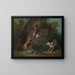 Hund bewacht erlegte Beute - Jean-Baptiste Oudry — gerahmtes Bild an der Wand