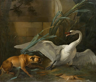 Schwan angegriffen von einem Hund - Jean-Baptiste Oudry — Ansicht des Kunstwerks