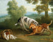 Der Hund bringt seinem Herrn sein Abendessen - Jean-Baptiste Oudry — Ansicht des Kunstwerks