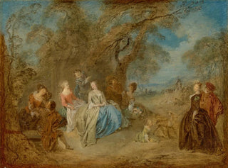 Ein elegantes Unternehmen in einem Park - Jean-Baptiste Pater — Ansicht des Kunstwerks