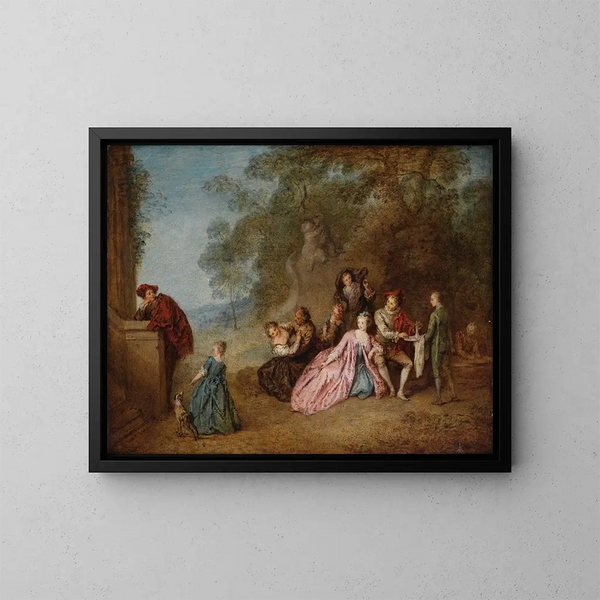 L'amour et le badinage - Jean-Baptiste Pater — gerahmtes Bild an der Wand