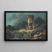 Die alte Turm, ländliche Landschaft - Jean-Baptiste Pillement — gerahmtes Bild an der Wand