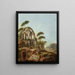 Landschaft mit den Ruinen des Minerva-Medica-Tempels in Rom - Jean-Baptiste Pillement — gerahmtes Bild an der Wand