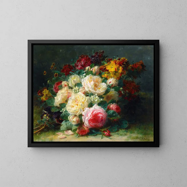 Ein Rosenstrauß aus Kohl - Jean-Baptiste Robie — gerahmtes Bild an der Wand